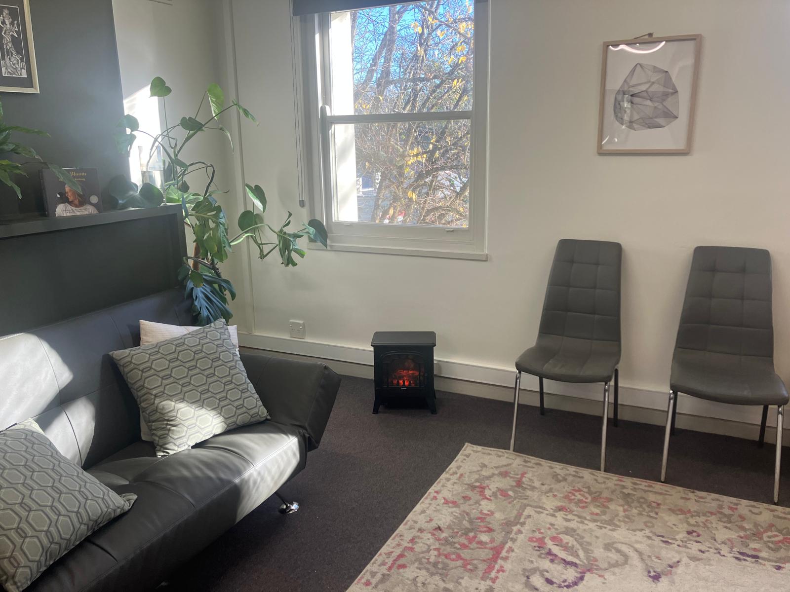 The welcoming consultation room at MCR Wellbeing Centre